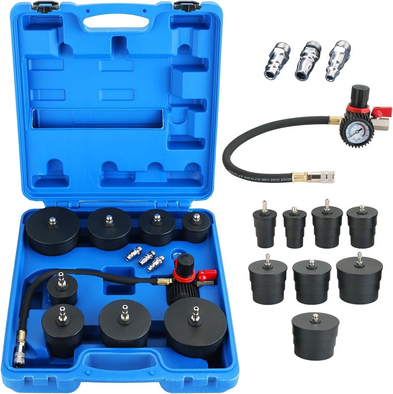 weyleity Turbo System Leakage Tester Kit | 12-Piece Turbo Boost Leak Tester with 4 Pairs of 1-3/8" to 3-1/2" Stepped Adapters, Turbo Pressure Leakage Tester for Cooling Emissions Exhaust Pipes - Image 1